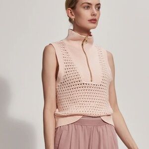 Varley Pink Knit Tank Top